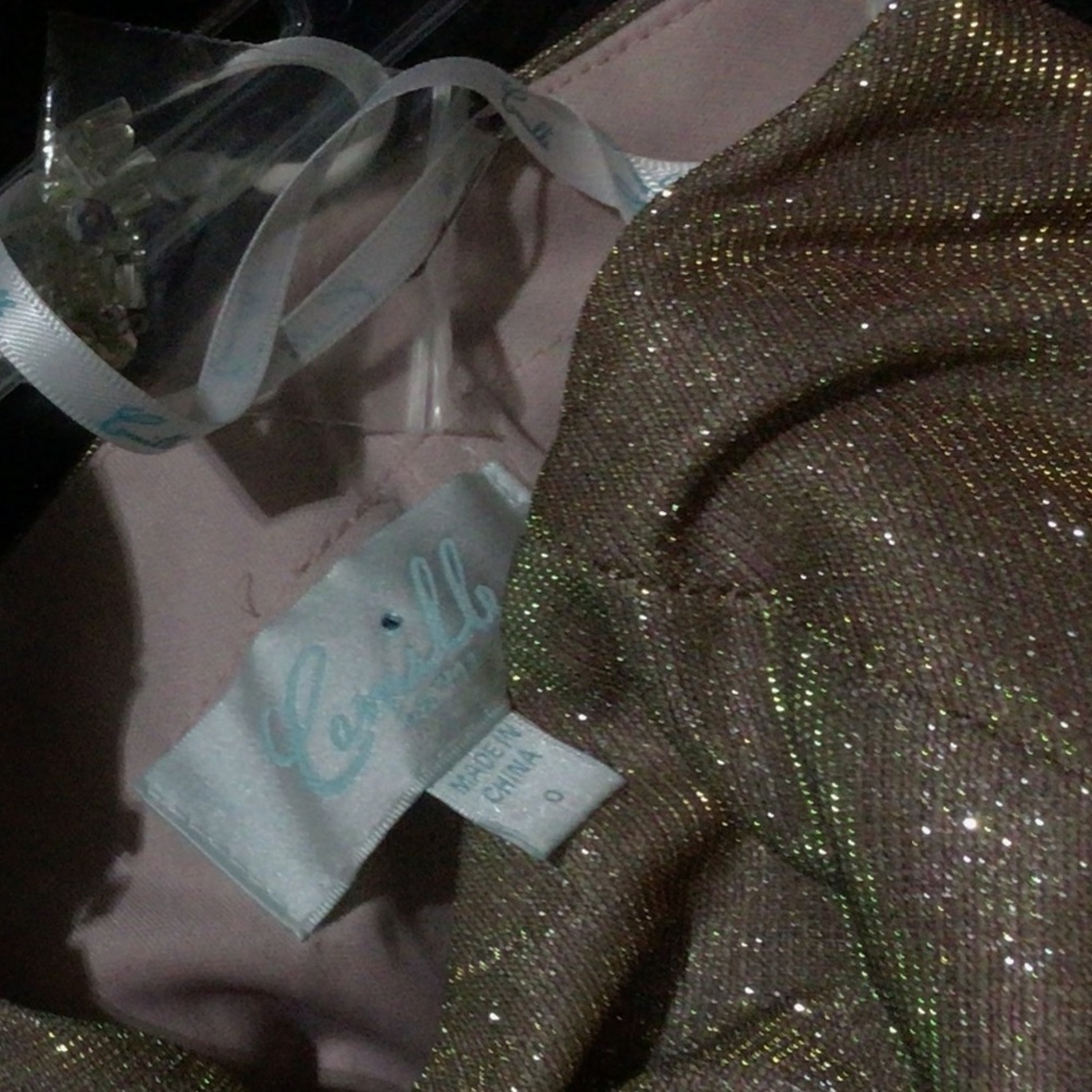 Camille la Vie Champagne halter dress SZ 0 - Picture 6 of 7